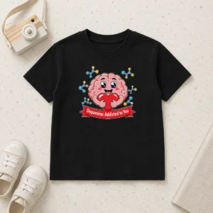 Nice Dopamine Addicted To You Cute Brain Vector Kids T-Shirt
