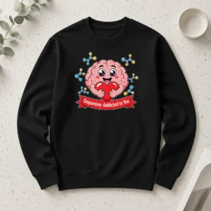 Nice Dopamine Addicted To You Cute Brain Vector Long Sleeve Shirt