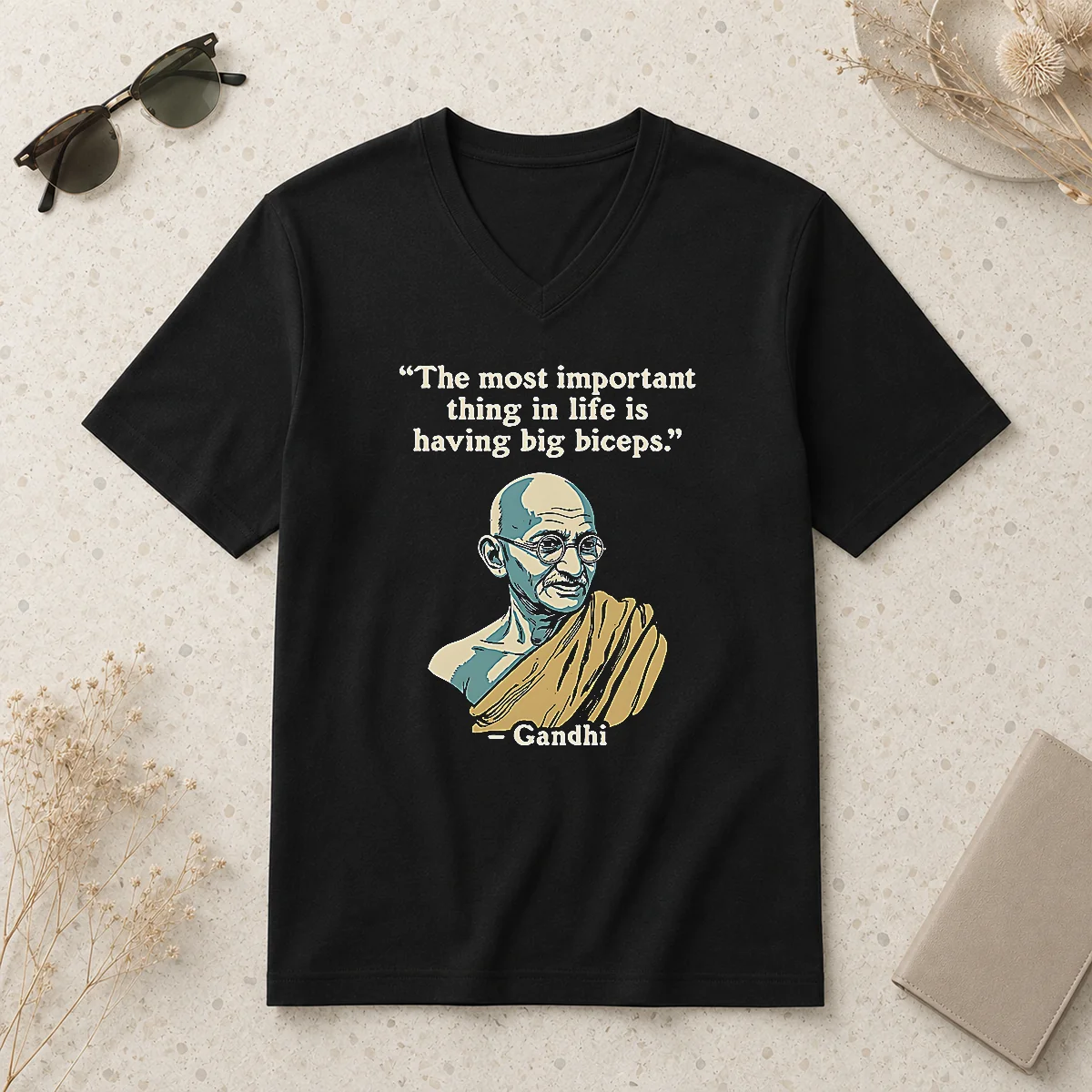 Nice Gandhi Important Quote V-Neck Shirt Nice Gandhi Important Quote V-Neck Shirt