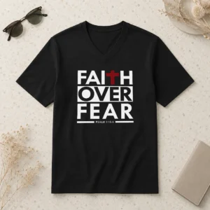 Nice Official Faith Over Fear V-Neck Shirt