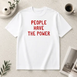 Nice People Have The Power Patti Smith Song Lyrics Protest Movement t shirt in black, short sleeve cotton tee