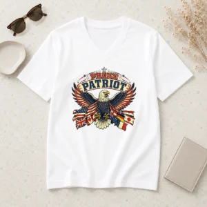 Nice Proud Patriot Vintage Shirt With Soaring Eagle 2 V Neck Shirt featuring a classic vintage eagle design on a comfortable V neck garment