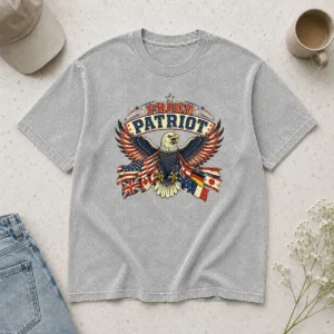Nice Proud Patriot Vintage Shirt With Soaring Eagle 2 Washed T-Shirt