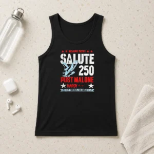 Nice Salute 250 Post Malone Hardy 2026 Tank Top in black, sleeveless casual wear with bold graphic print