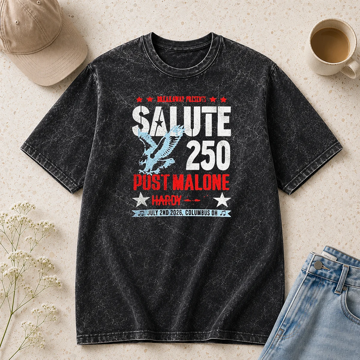 Nice Salute 250 Post Malone Hardy 2026 Washed T-Shirt