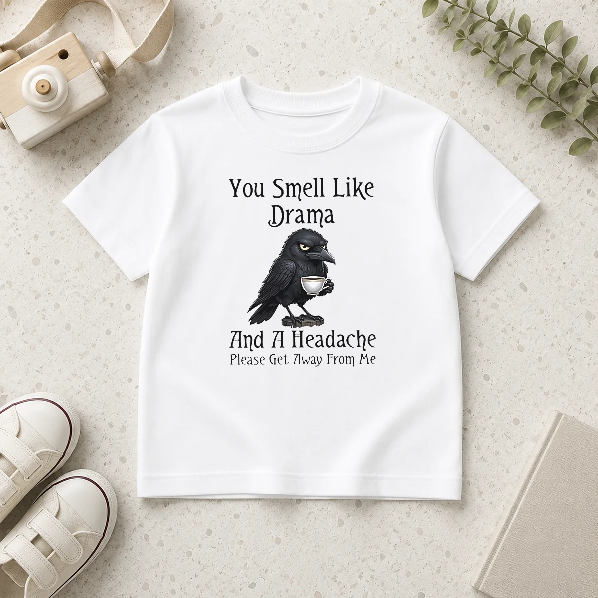 Nice Sarcastic Bird Lovers You Smell Like Drama And A Headache Get Away From Me Kids T-Shirt