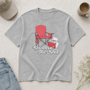 Nice Shooting The Shit Backyard BBQ Washed T-Shirt