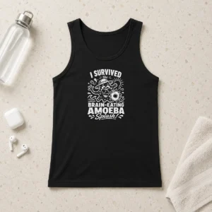 Nice Top Brain Eating Amoeba Splash Humor Line Art Tank Top