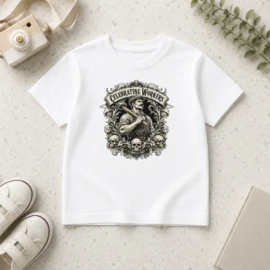Nice Top Labour Day Celebration Workers Gothic Tattoo Kids T-Shirt