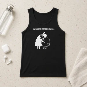 Official Embrace Differences Sheep Hug Hugging Inclusivity Tank Top
