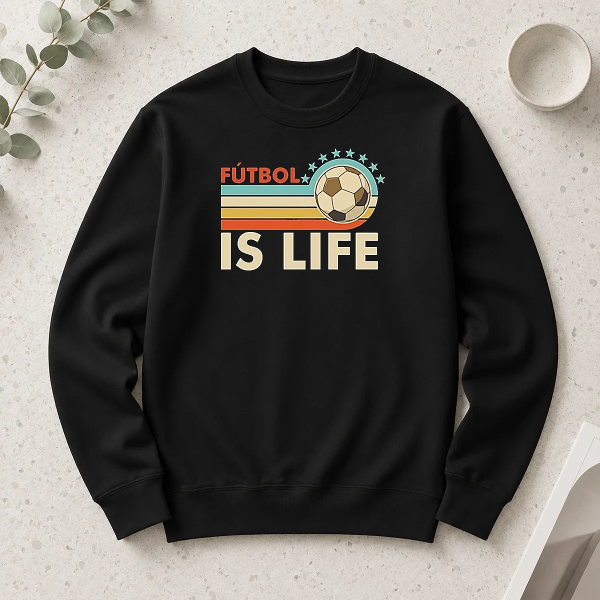Official Futbol Is Life Football Vintage Long Sleeve Shirt featuring classic football graphics on a comfortable long sleeve garment