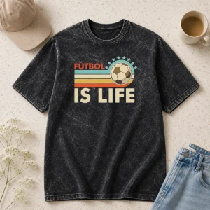 Official Futbol Is Life Football Vintage Washed T-Shirt