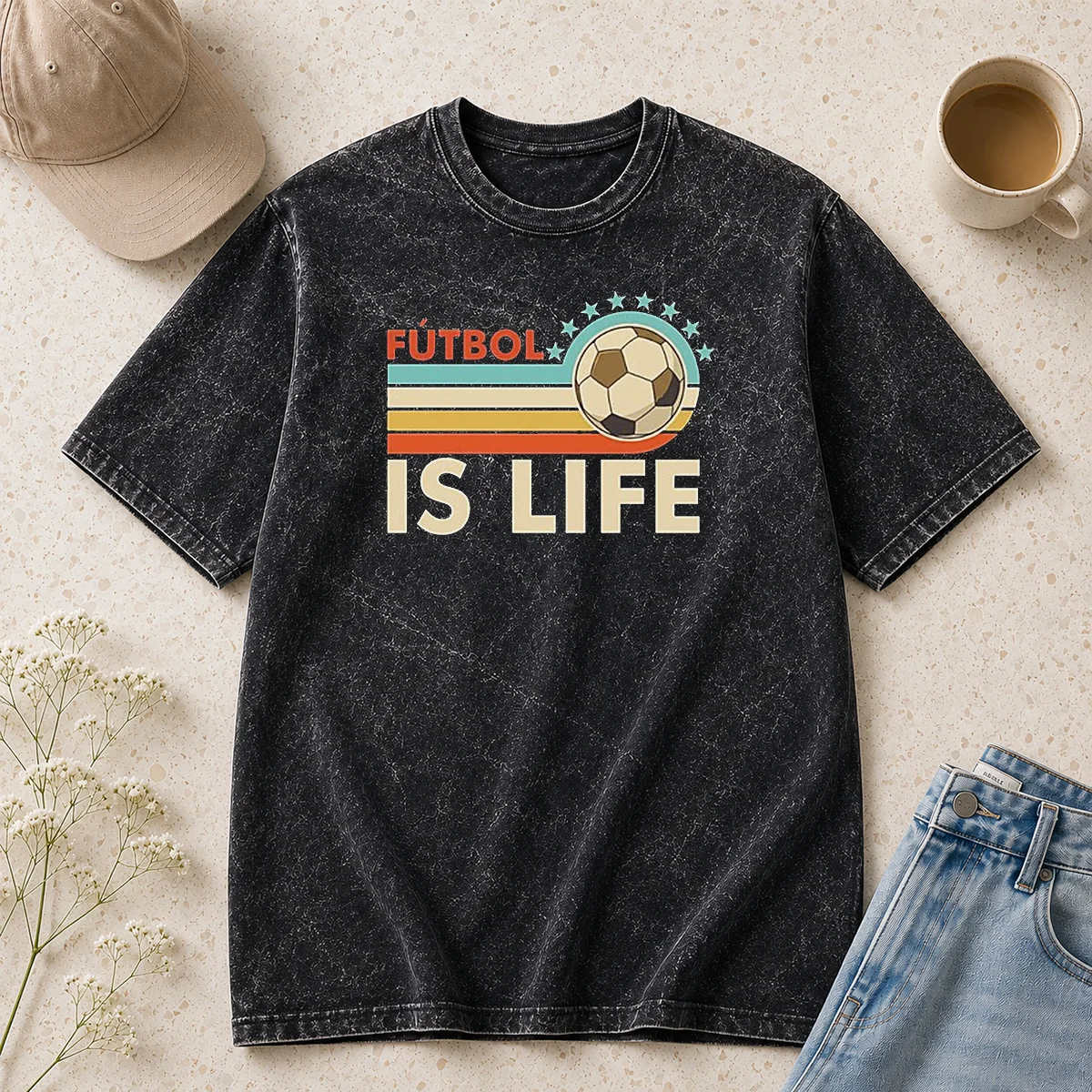 Official Futbol Is Life Football Vintage Washed T-Shirt