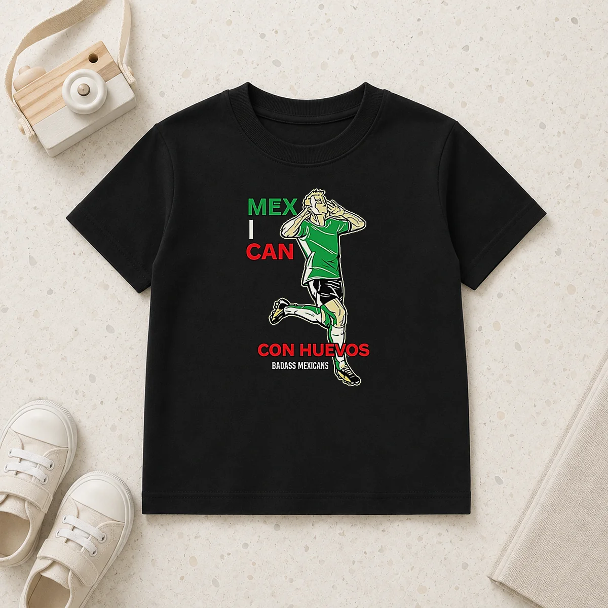 Official Mexican Con Huevos Badass Mexicans Mexico Soccer Kids T-Shirt