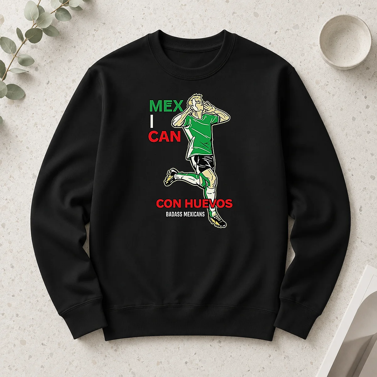 Official Mexican Con Huevos Badass Mexicans Mexico Soccer Long Sleeve Shirt