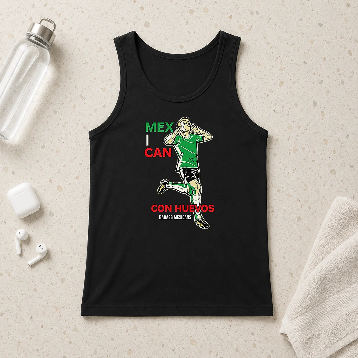 Official Mexican Con Huevos Badass Mexicans Mexico Soccer Tank Top