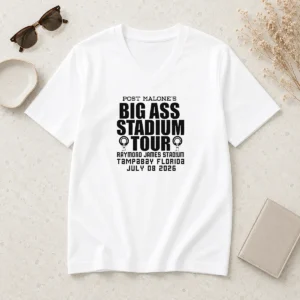 Official Post Malone Big Ass Stadium Tour Raymond James Stadium Tampa Bay 2026 V-Neck Shirt