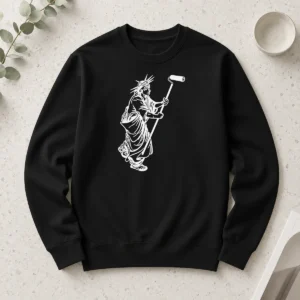 Official Statue Of Liberty Painting With A Paint Roller Icon Meme Long Sleeve Shirt