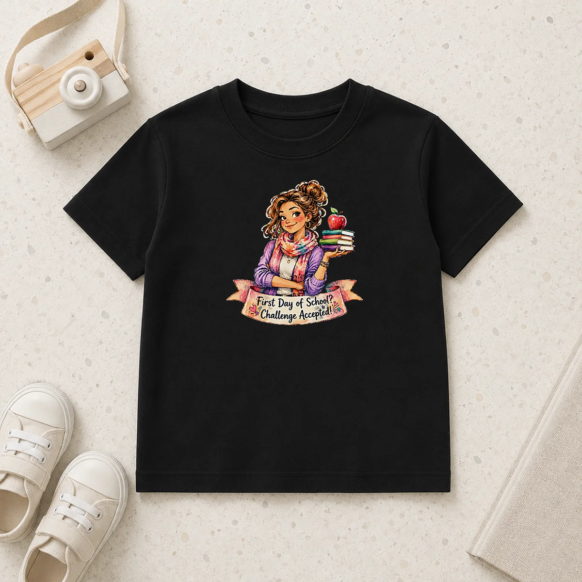 Original Back To School Funny Teacher Girls Watercolor Graphic Kids T-Shirt