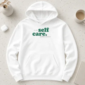 Original Self Care EST 2009 Swimming By Mac Miller Hoodie in black, front view with graphic print