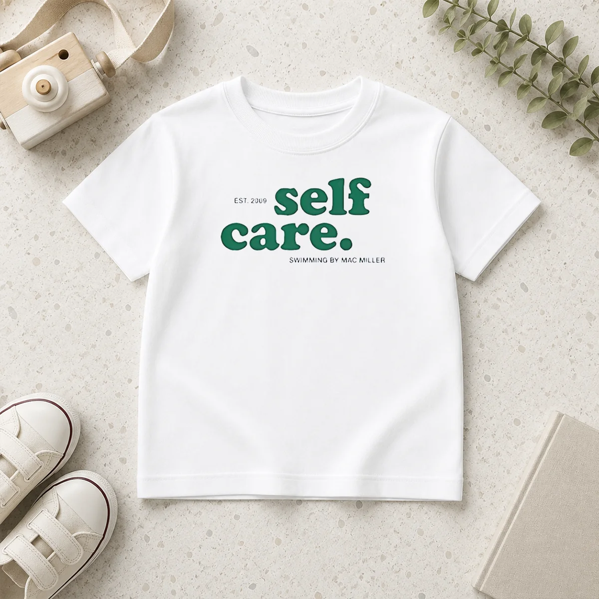Original Self Care EST 2009 Swimming By Mac Miller Kids T-Shirt