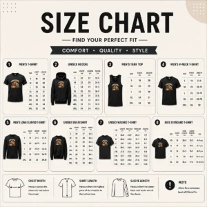 Size chart for Perfect Official Best Grandparents Ever Vintage Retro Distressed with measurements in inches and cm