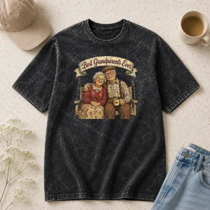 Perfect Official Best Grandparents Ever Vintage Retro Distressed Washed T-Shirt
