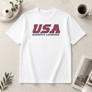 Perfect USA Women'S Lacrosse t shirt in white featuring bold USA lacrosse graphic for women