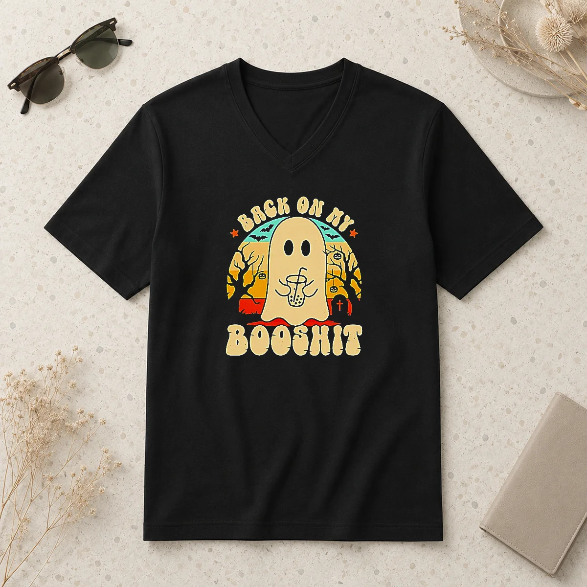 Premium Back On My Booshit Retro V-Neck Shirt Premium Back On My Booshit Retro V-Neck Shirt
