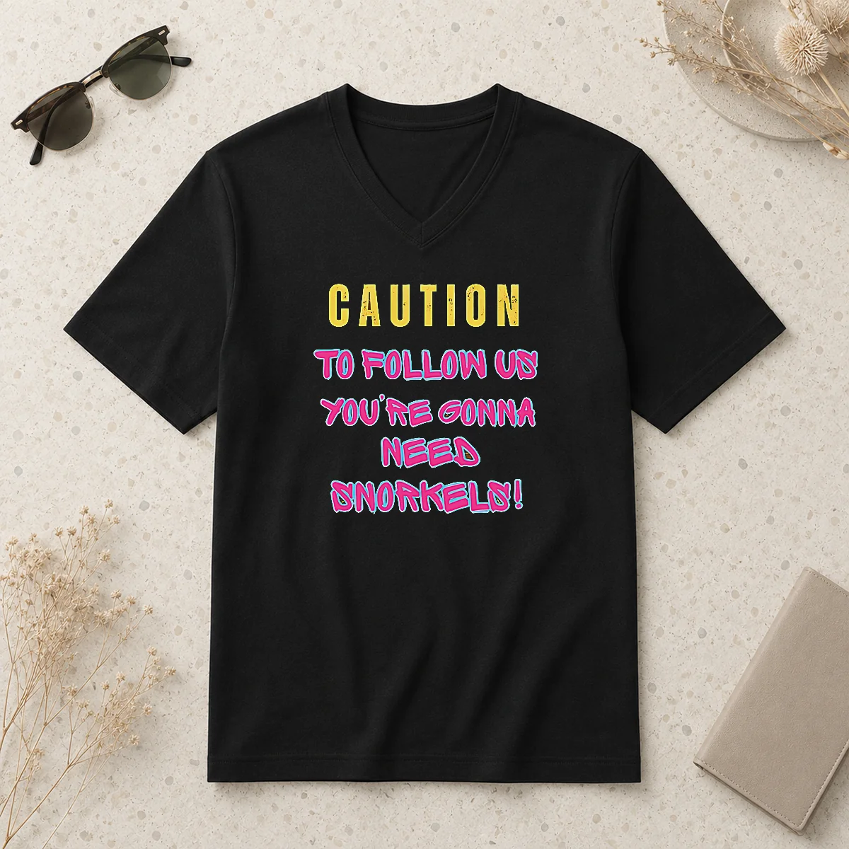 Premium Caution To Follow US You'Re V-Neck Shirt Premium Caution To Follow US You'Re V-Neck Shirt