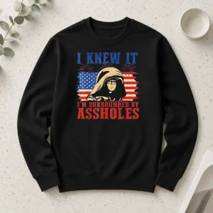 Premium Dark Helmet I Knew It Im Surrounded By Assholes Spaceballs long sleeve shirt in dark color with bold graphic print