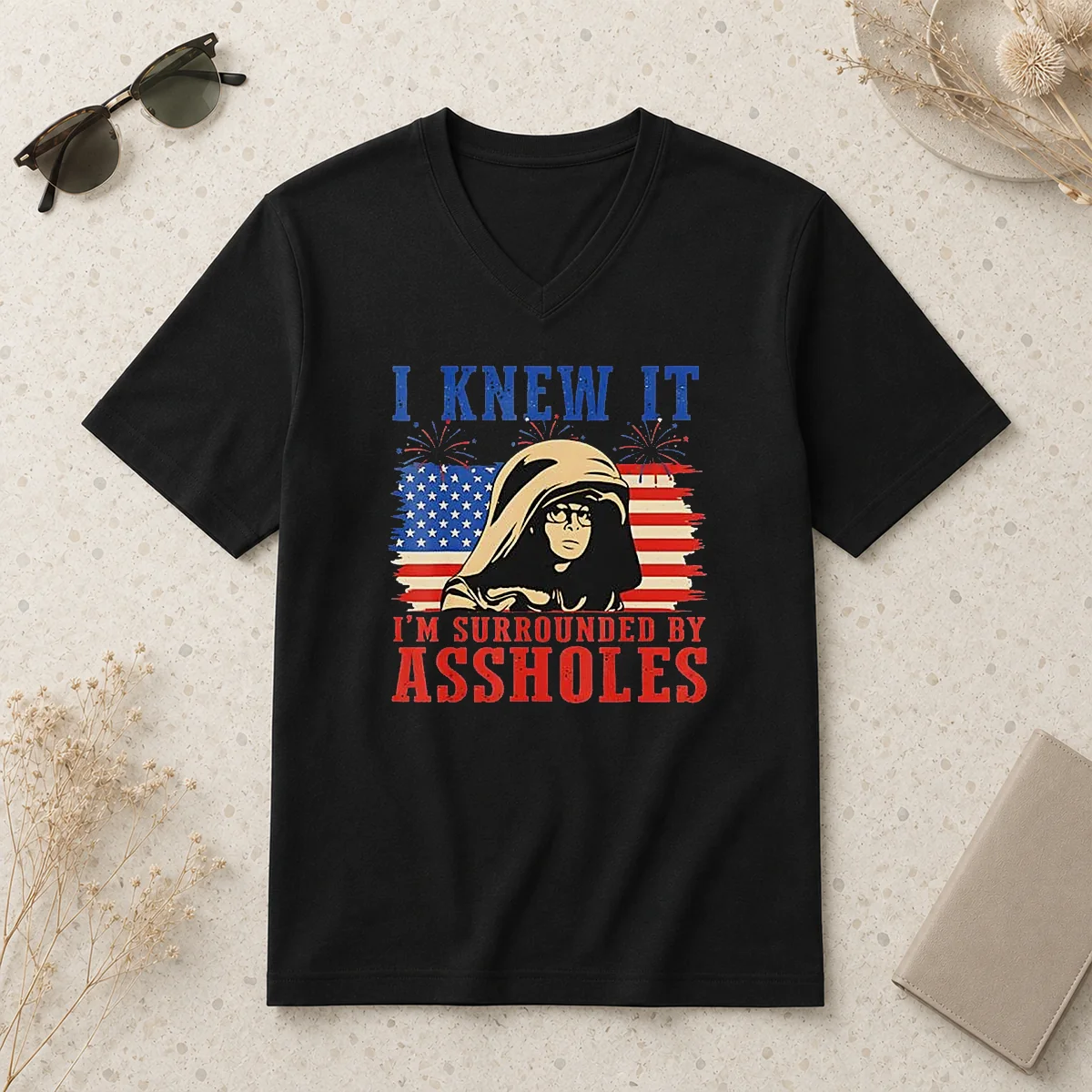 Premium Dark Helmet I Knew It V-Neck Shirt Premium Dark Helmet I Knew It V-Neck Shirt