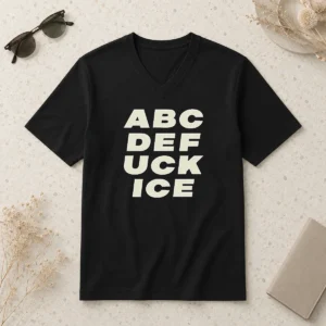 Premium Ethan Nestor A B C D E Fuck ICE V-Neck Shirt