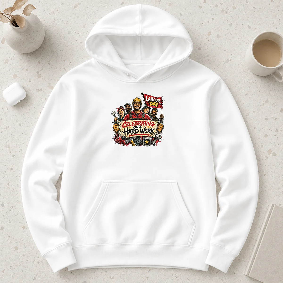 Premium Funny Labour Day Celebration For Proud Workers Hoodie