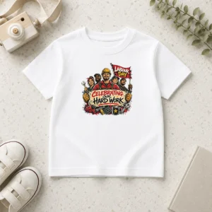 Premium Funny Labour Day Celebration For Proud Workers Kids T-Shirt