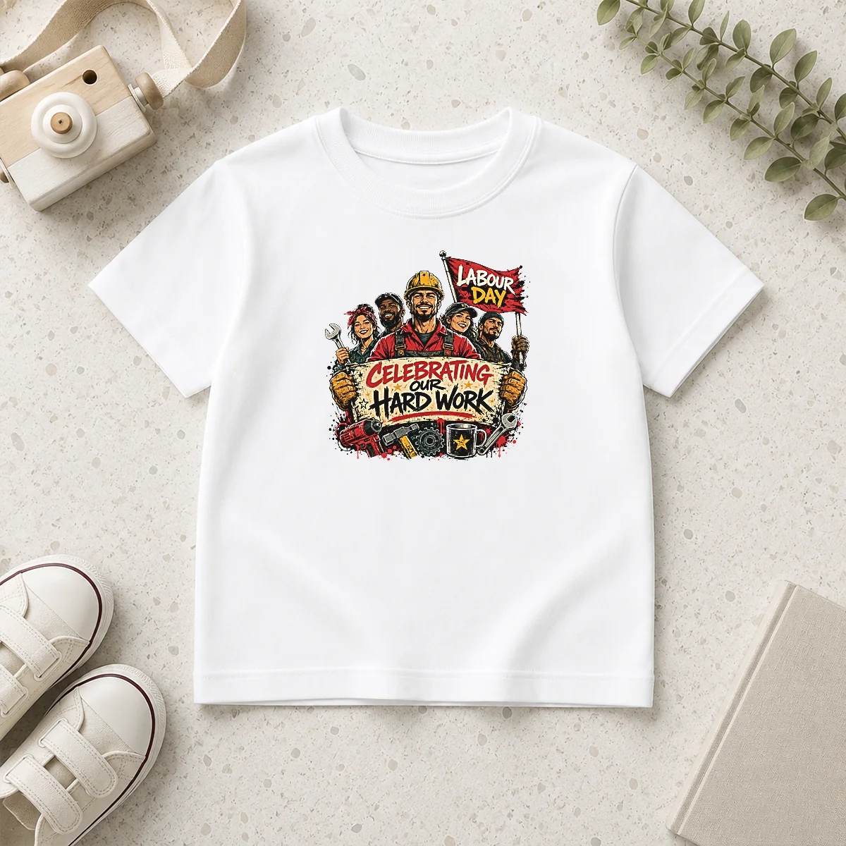Premium Funny Labour Day Celebration For Proud Workers Kids T-Shirt