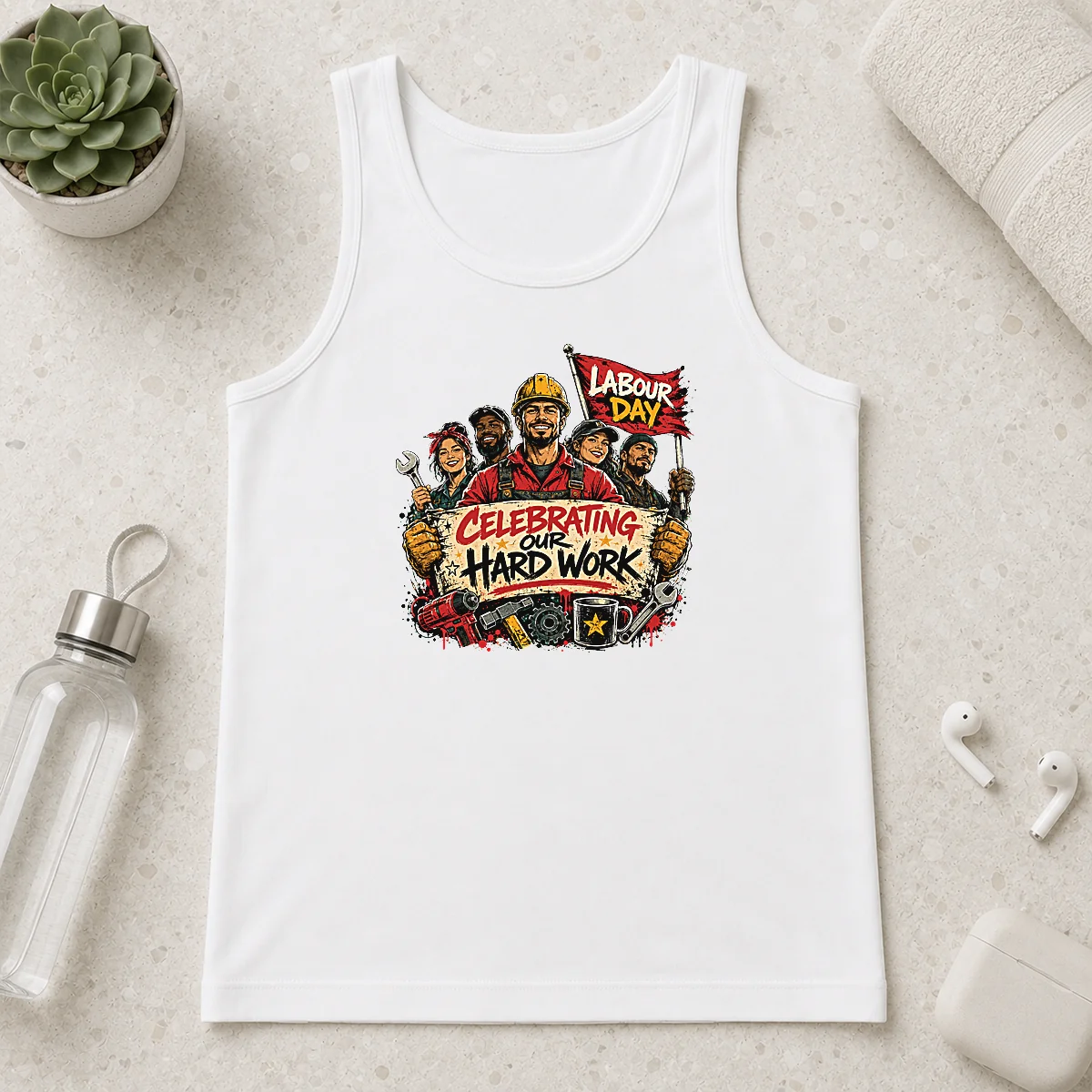 Premium Funny Labour Day Celebration For Proud Workers Tank Top