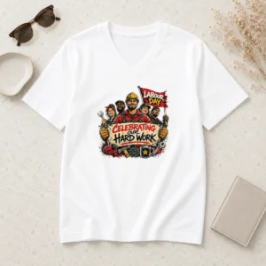 Premium Funny Labour Day Celebration For Proud Workers V-Neck Shirt