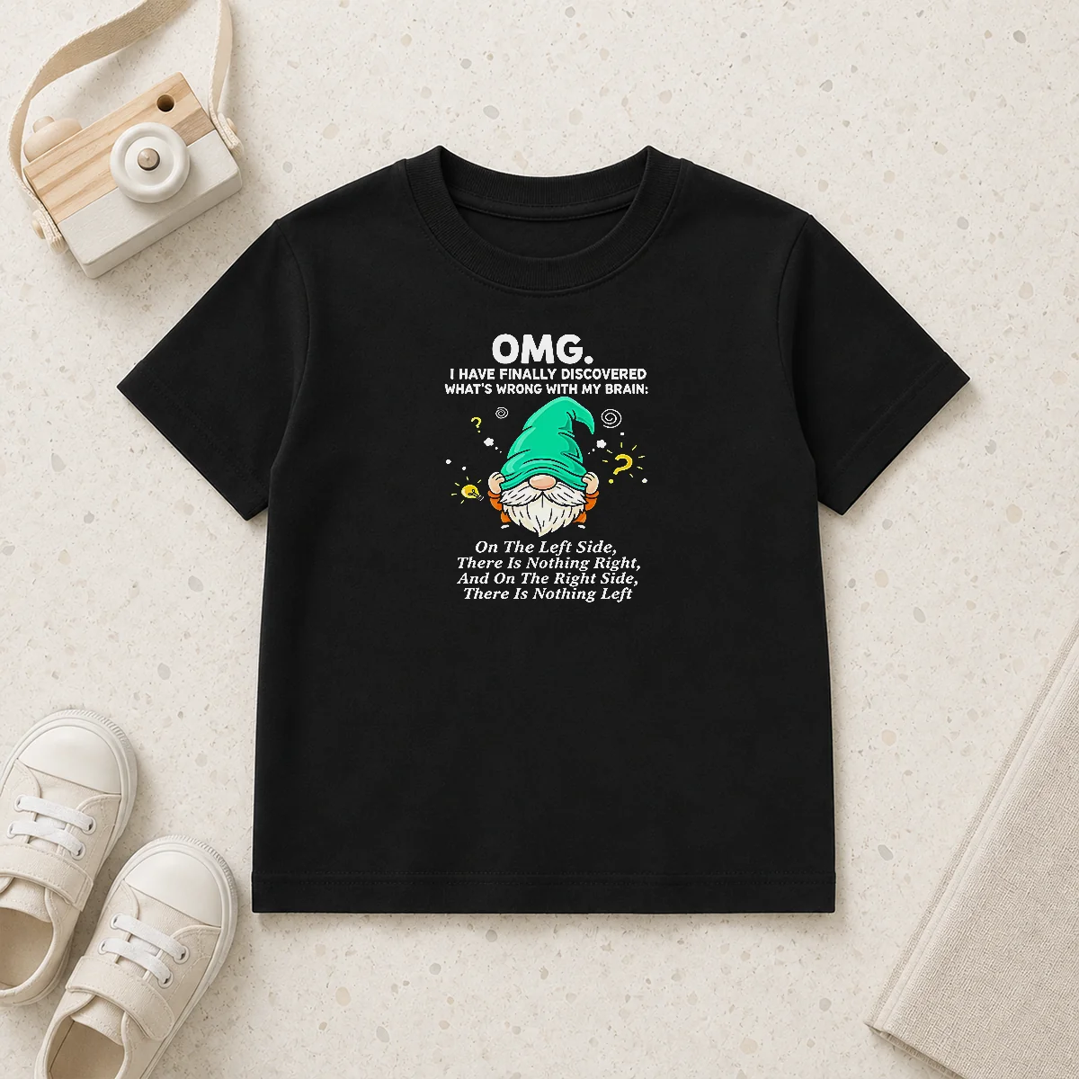 Premium Gnome Brain Discovery Cartoon Kids T-Shirt