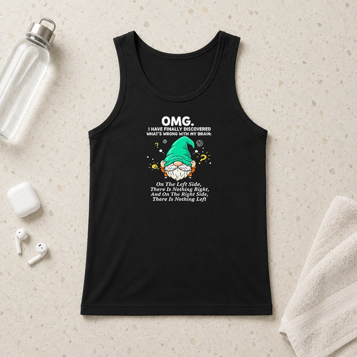 Premium Gnome Brain Discovery Cartoon Tank Top