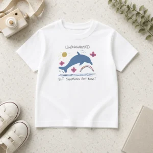 Premium Happy Dolphin Jumping Undiagnosed But Something Ain'T Right Kids T-Shirt