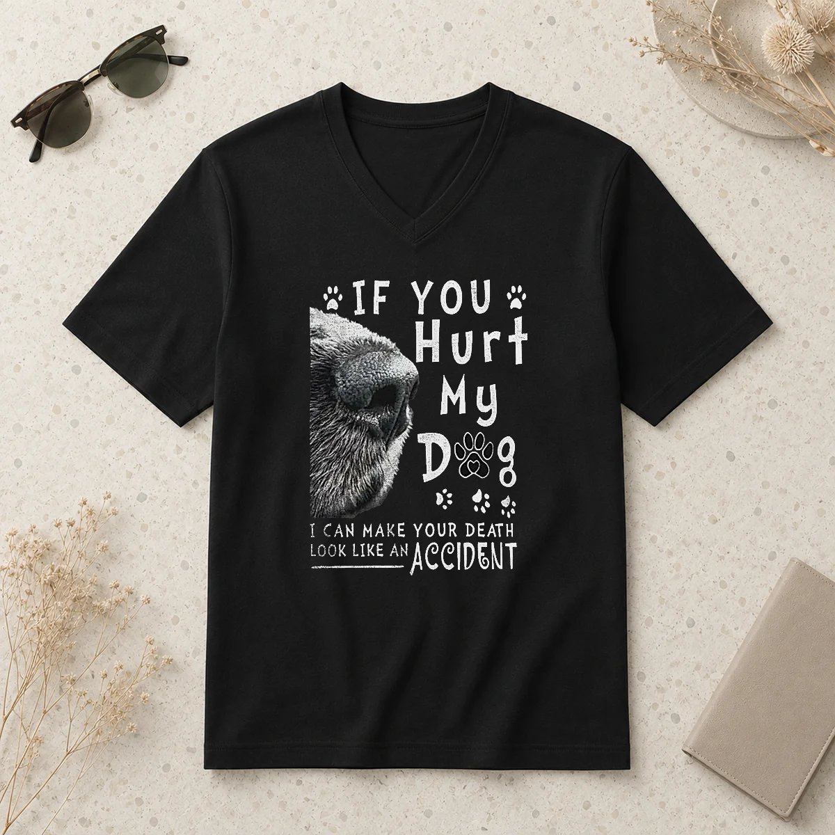 Premium If You Hurt My Dog V-Neck Shirt Premium If You Hurt My Dog V-Neck Shirt