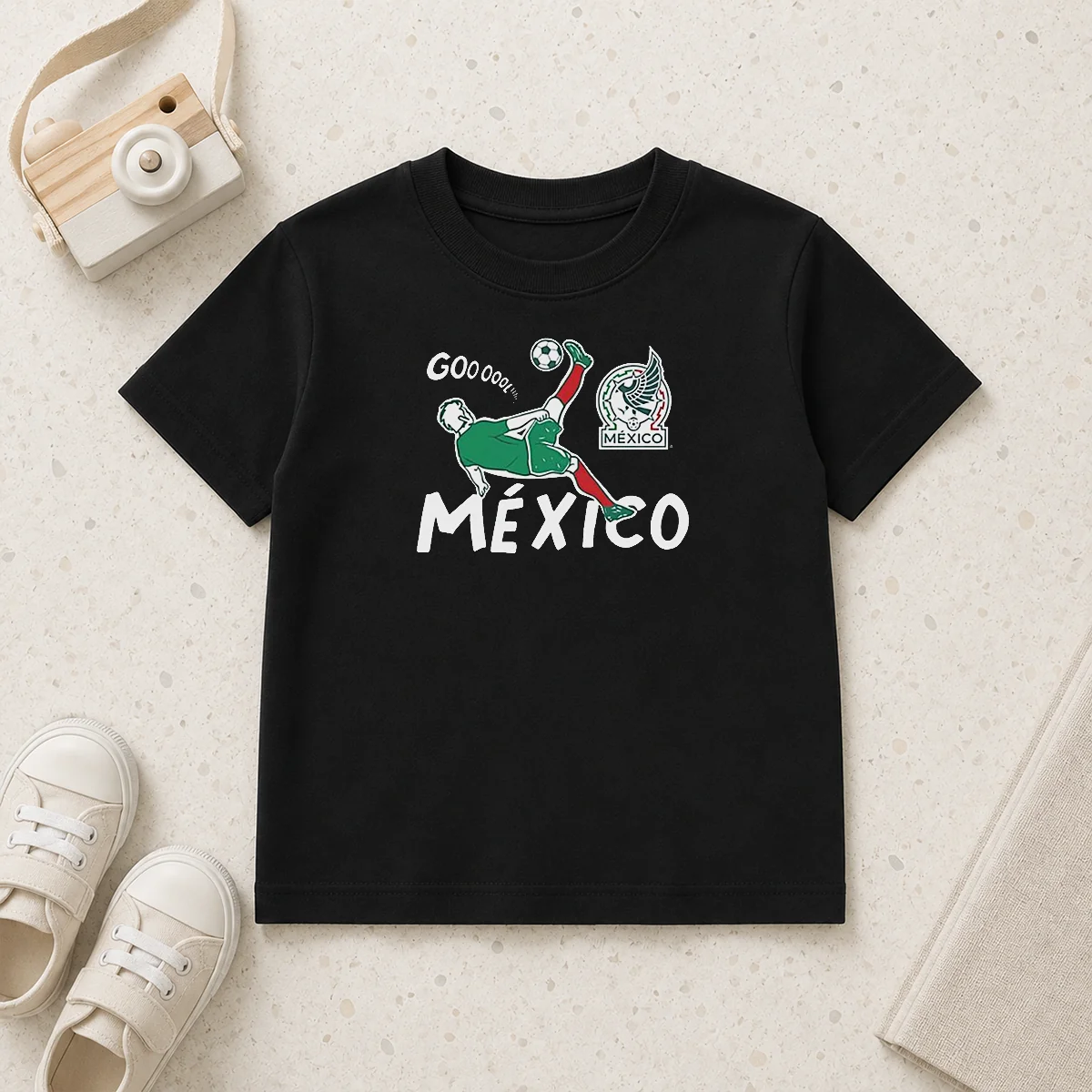 Premium Mexico Soccer Gooool Gooooal Bicycle Kick Sport Fan Mexican National Team Kids T-Shirt
