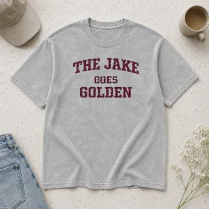 Premium Perfect The Jake Goes Golden Washed T Shirt in soft cotton with vintage washed finish