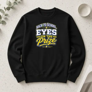 Premium Pretty Back To School Motivational Vector Students long sleeve shirt in white with colorful school-themed graphic