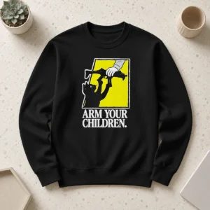 Pretty Black Cat With Gun Satire Arm Your Children Sweater