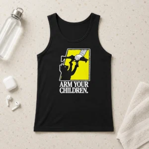 Pretty Black Cat With Gun Satire Arm Your Children Tank Top