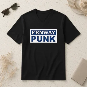 Pretty Fenway Park Boston Red Sox Fenway Punk V Neck Shirt featuring a classic v neck cut in vibrant team colors