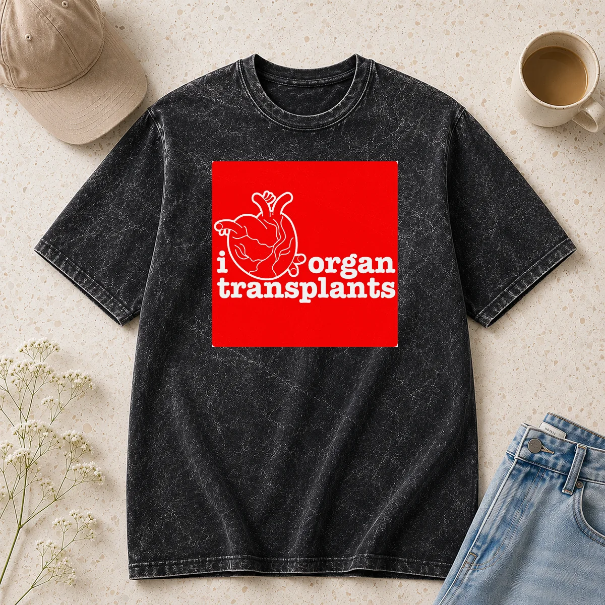 Pretty I Heart Organ Transplants Transplant Awareness Washed T-Shirt