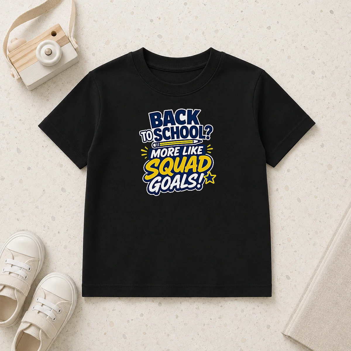 Pretty Official Back To School Squad Goals Typography Kids T-Shirt